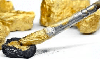 Painting a rock gold