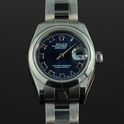 Blue and SilverRolex Watch