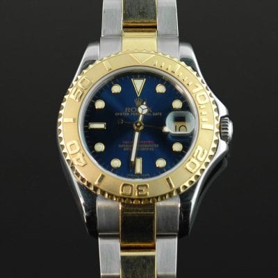 Blue Gold and Silver Rolex Watch