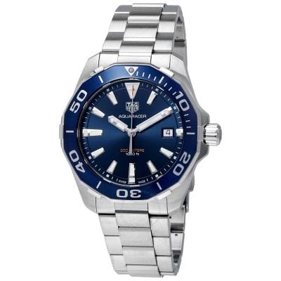 Blue and Silver Rolex Watch