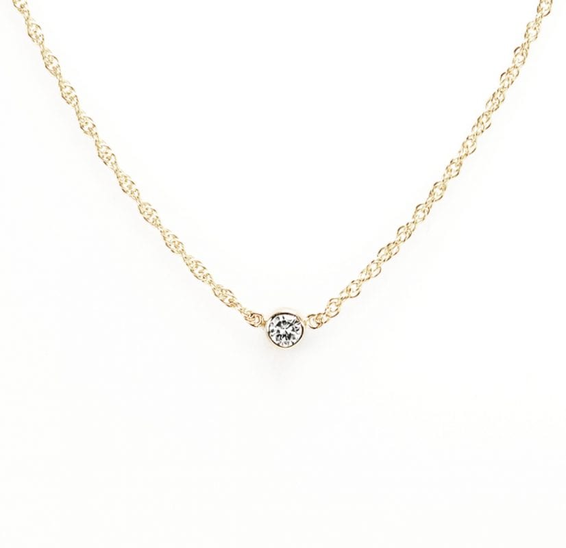 Diamond Necklace with Gold Chain