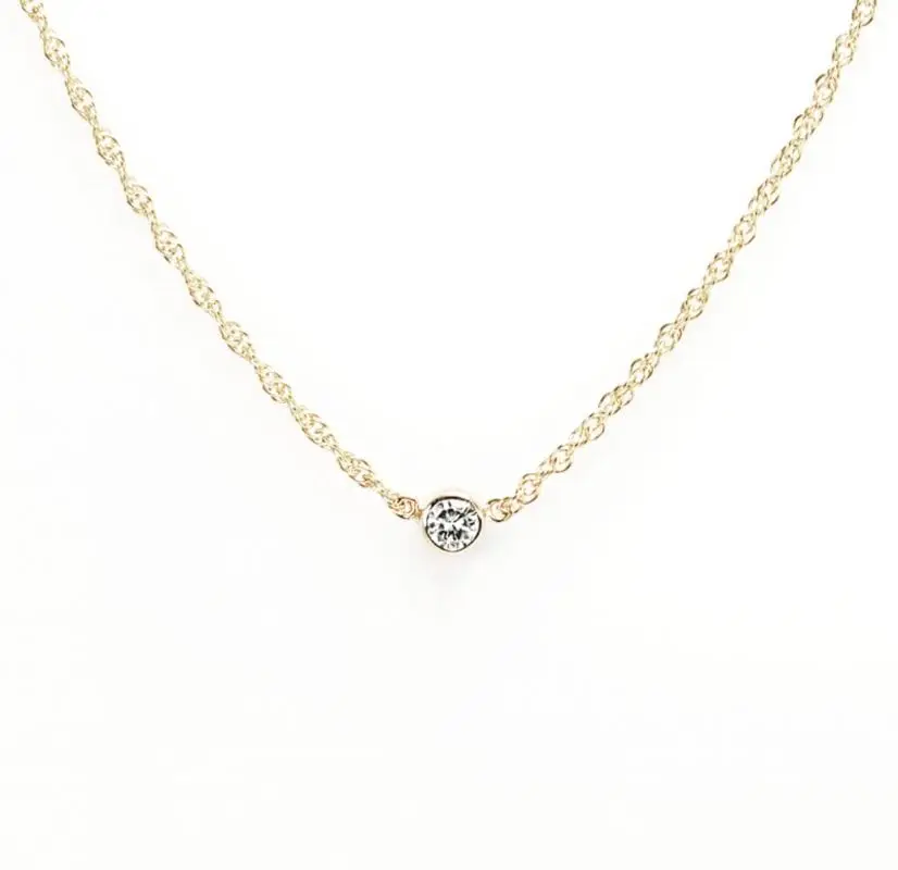 Diamond Necklace with Gold Chain