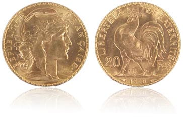 Gold 20 Franc French Rooster Bullion Coin