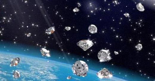 Diamonds floating in space