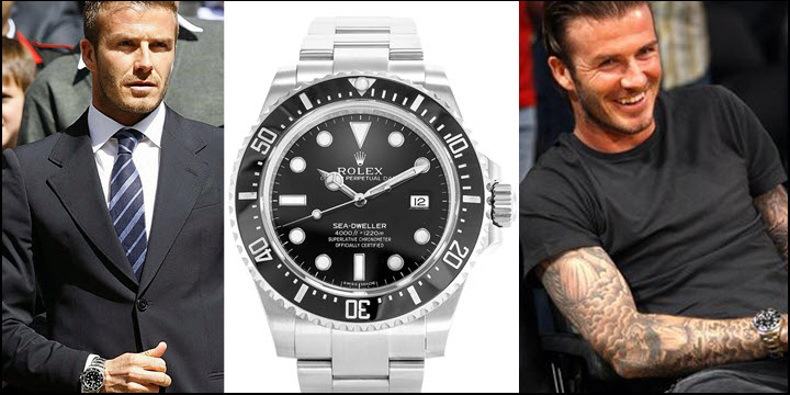 David Beckham and his Rolex Deepsea Sea-Dweller