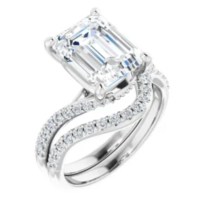 Platinum Emerald Engagement Ring